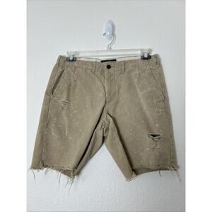 ABERCROMBIE & FITCH Mens Shorts Size 31 Distressed Destroyed Khaki Tan